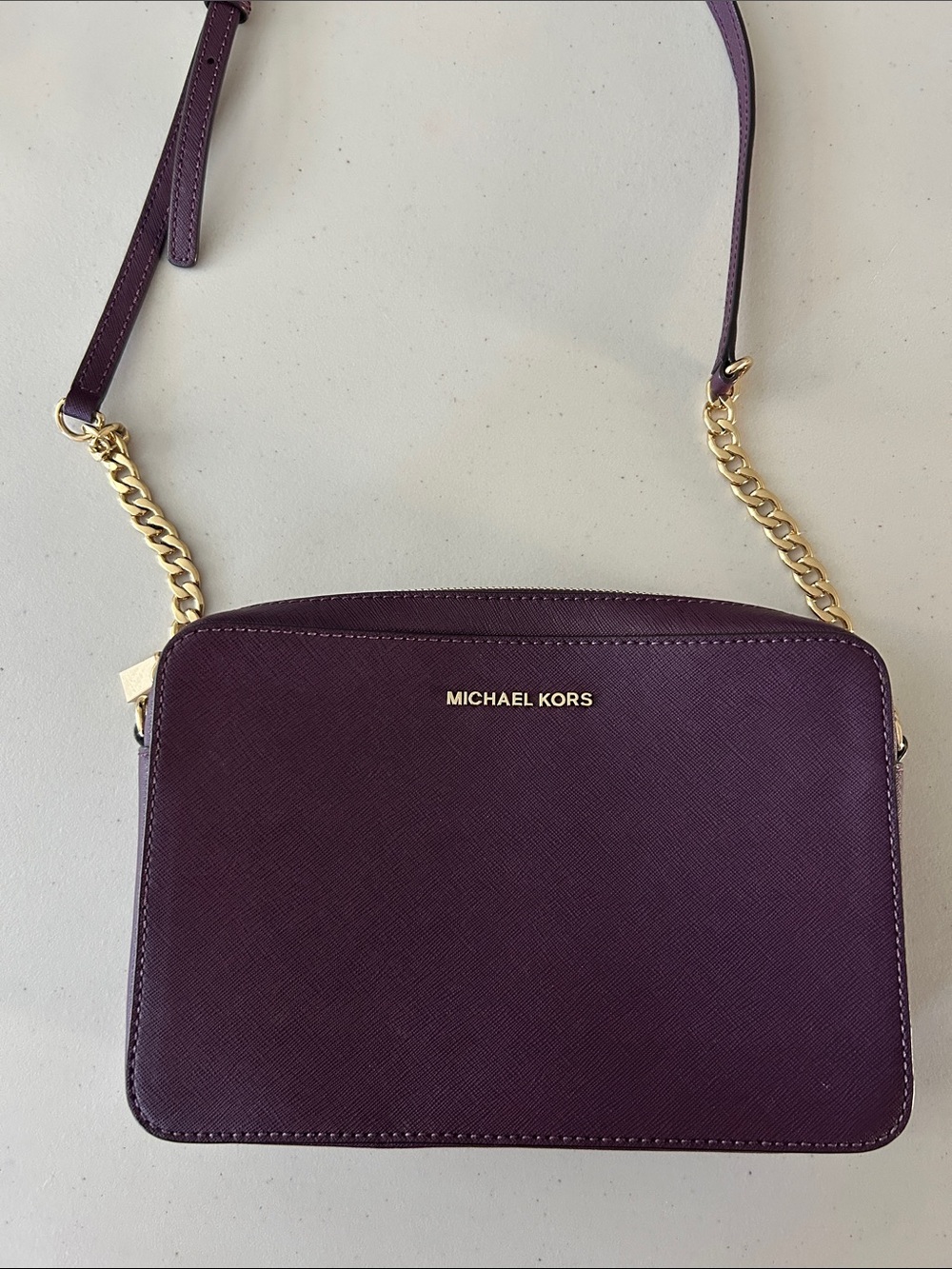 Michael Kors Purple Crossbody Bag with Gold Chain Strap